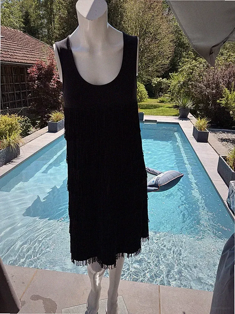 Comma Fransenkleid schwarz Gr. 38 Cocktailkleid Gatsby 20er Party Kleid