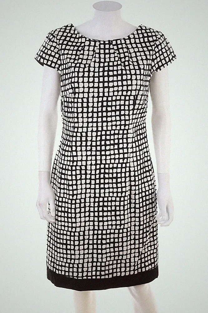 comma Kleid Etuikleid L schwarz elfenbein