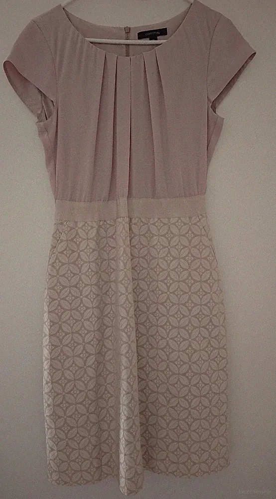 COMMA ☀️ zauberhaftes Kleid Etuikleid 38 M beige Taufe Konfirmation Hochzeit