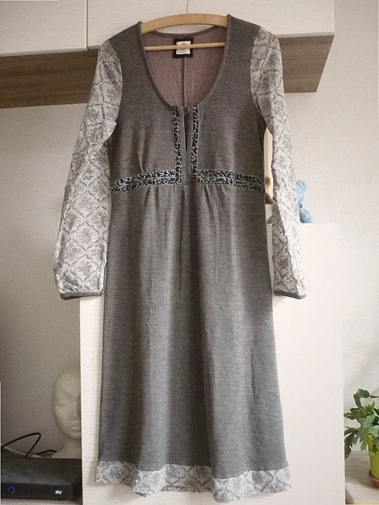 Container Damen-Kleid Langarm Gr. M Farbe: Grau m.Schurwolle-Anteil