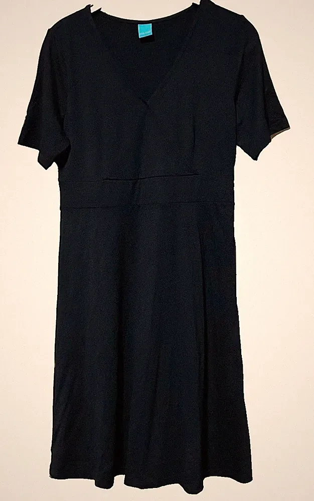 COOL CODE Kleid 38 A-Linie Shirtkleid Stretch Kurzarm schwarz