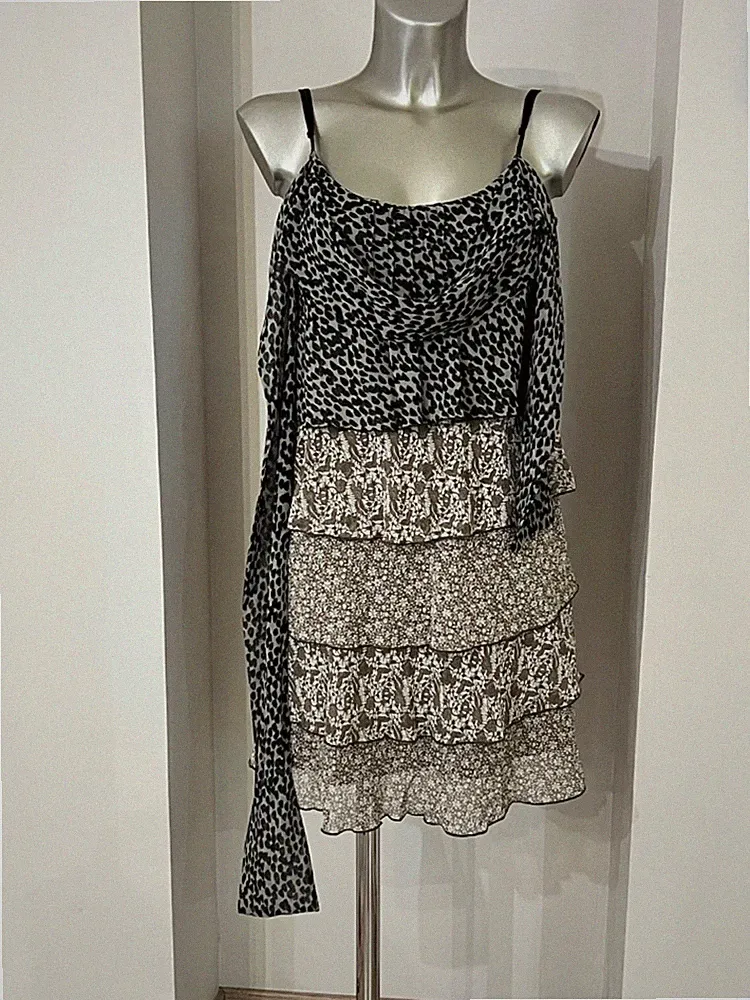 Cop copine Celeste Kleid Sommer A-Linie mit Schal Floral Multicolor Größe 38