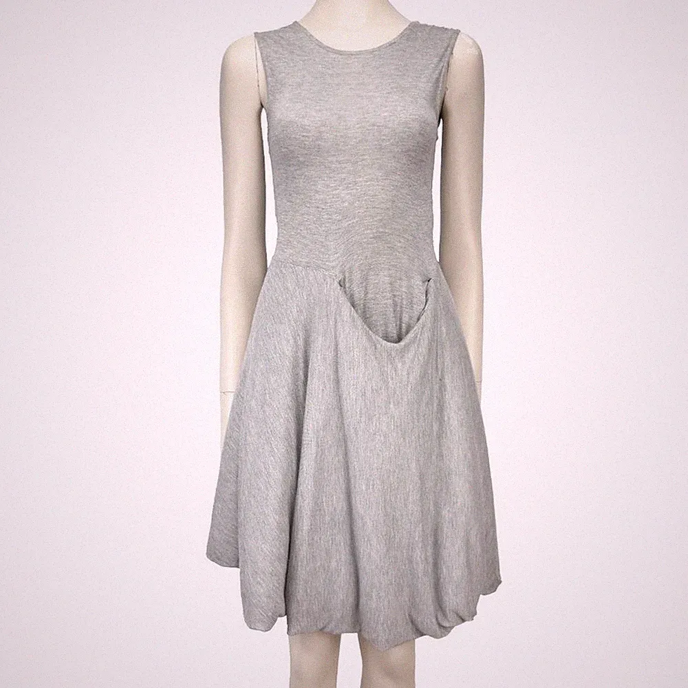 COS Dolly Semi-quilted Modal Sleeveless A Line Comfy Balloon Gray Dress sz XS