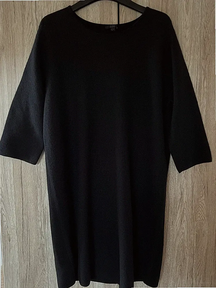 COS Strick Kleid 100%Wolle Schwarz Gr.M Top!!!