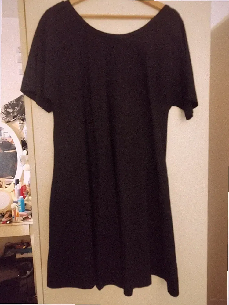 COS T-Shirt Kleid A-Linie, Schwarz Mit Taschen, Gr. M