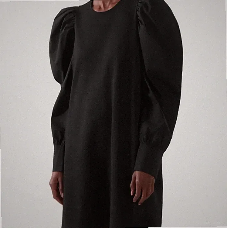 COS Women Design Kleid schwarz A-Linie,Ballonärmel,minimalistisch,L,neuwertig