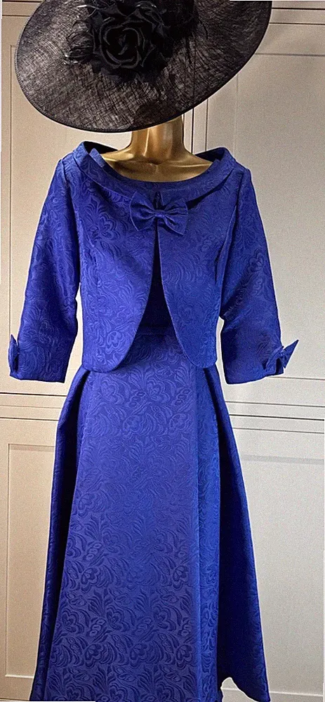 Couture Club 14 blau Kleid Jacke Hochzeit Mutter Braut Gast Rennen Party Outfit
