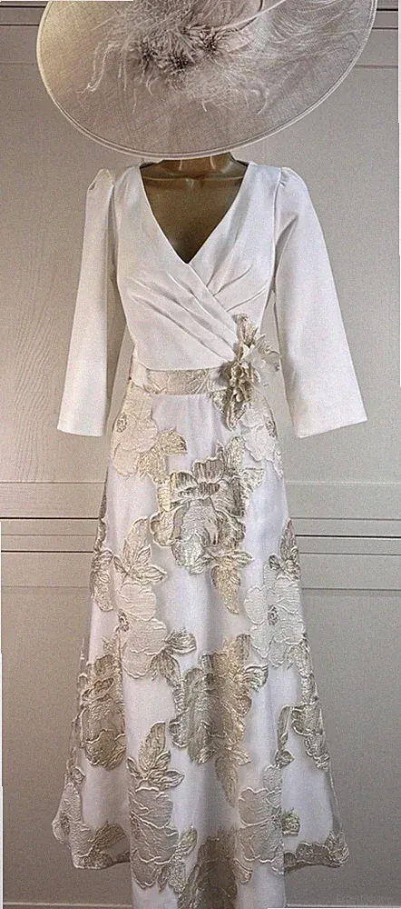 Couture Club UK 14/16 Elfenbein Gold Hochzeit Mutter Braut Bräutigam Gast Rennen Kleid
