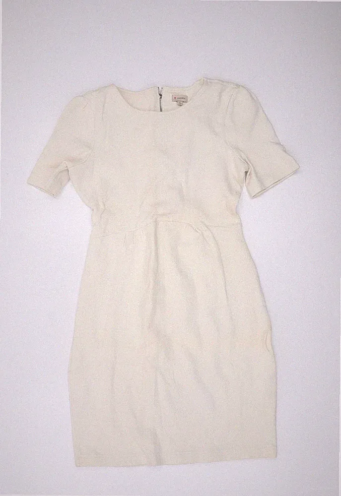 Cremieux Damen Kleid Elfenbein Etui Knielang XS
