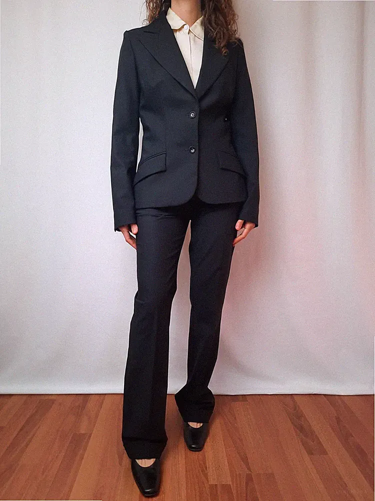 D&G Dolce & Gabbana Vintage Schwarz Wollmischung Anzug Smoking Jacke Hose