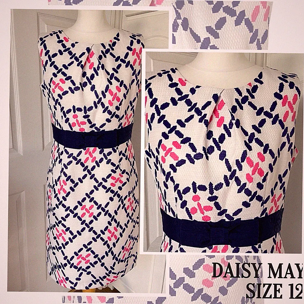 Daisy May Kleid Größe 12 Hochzeit Gast Outfit Anlass Abend elfenbein marineblau hübsch