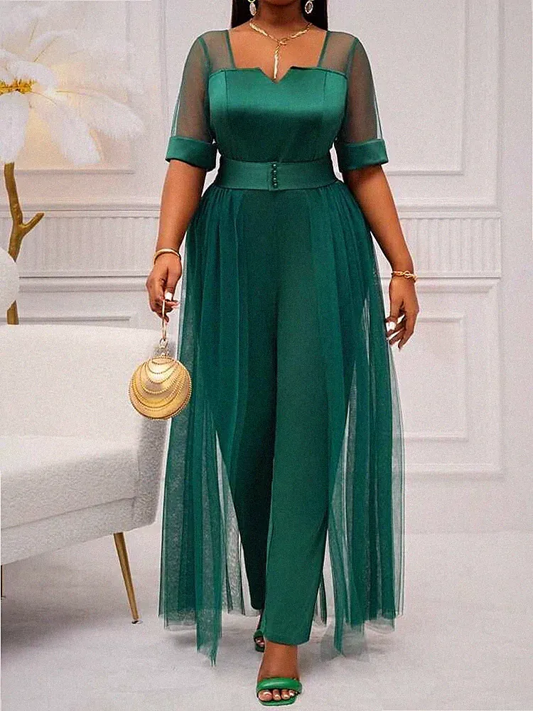 Damen Abend Ganzanzug mit Tüll Elegant Curvy für jeden Anlass