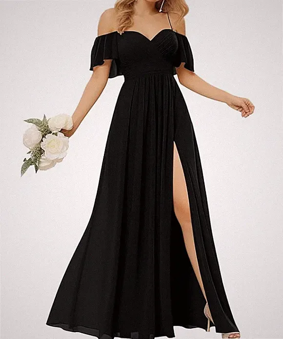 Damen Abendkleider Elegant Chiffon Brautjungfernkleid Kleider Für Hochzeitsgast