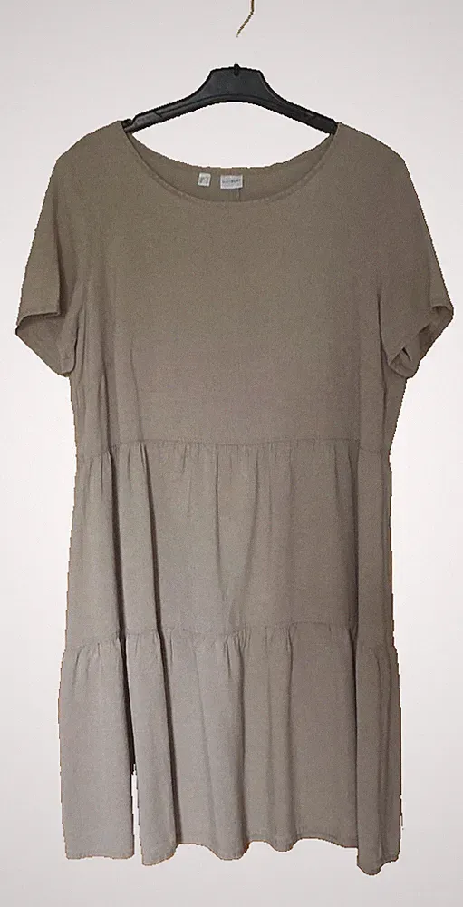 Damen Body Flirt A-Linien Leinenkleid, Beige in Größe 46