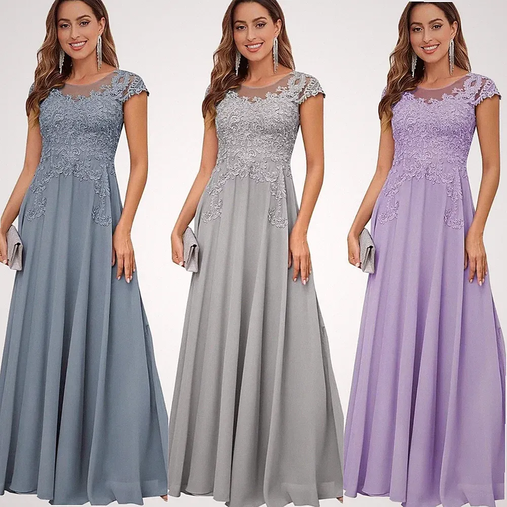 Damen Brautmutterkleider Hochzeit Rüschen Hochzeitsgast Damen Evening Party