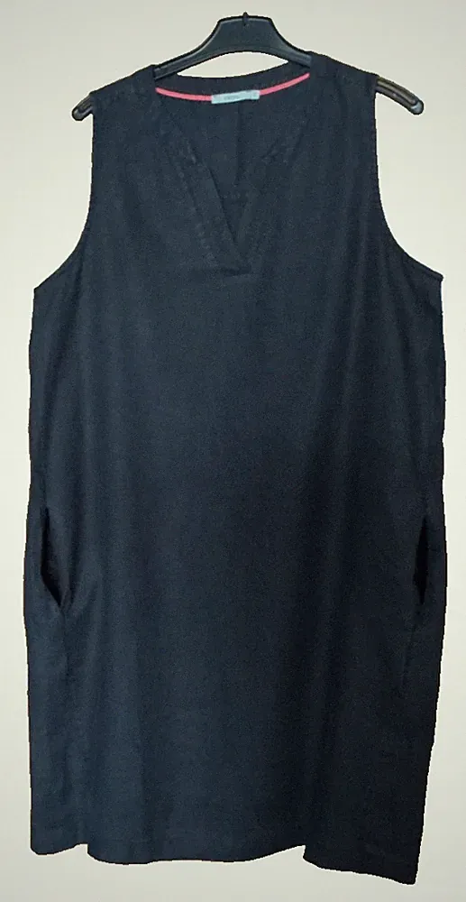Damen Cecil A-Linien Leinenkleid, dunkelblau in Größe L