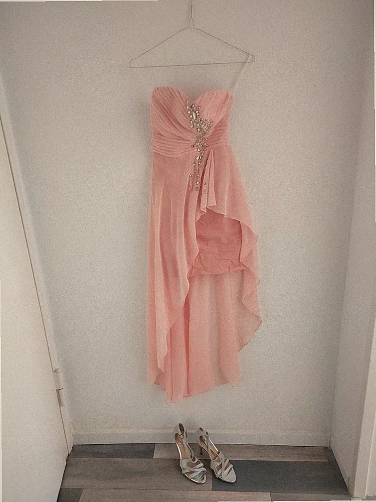 Damen Chiffon mit/ohne Band Sommerkleid Hochzeitsgast Elegant Partykleid Abend