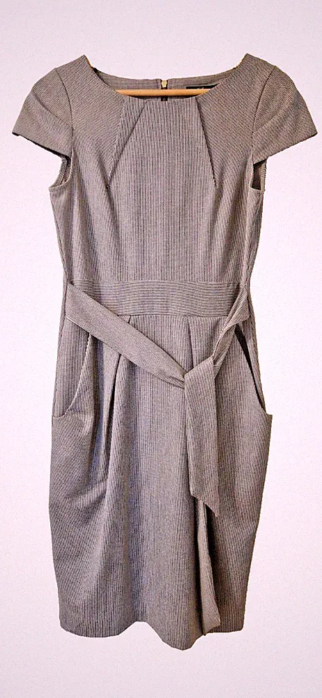 Damen Closet London Etuikleid, Hahnentritt, schwarz-weiß, Gr. S, NEU