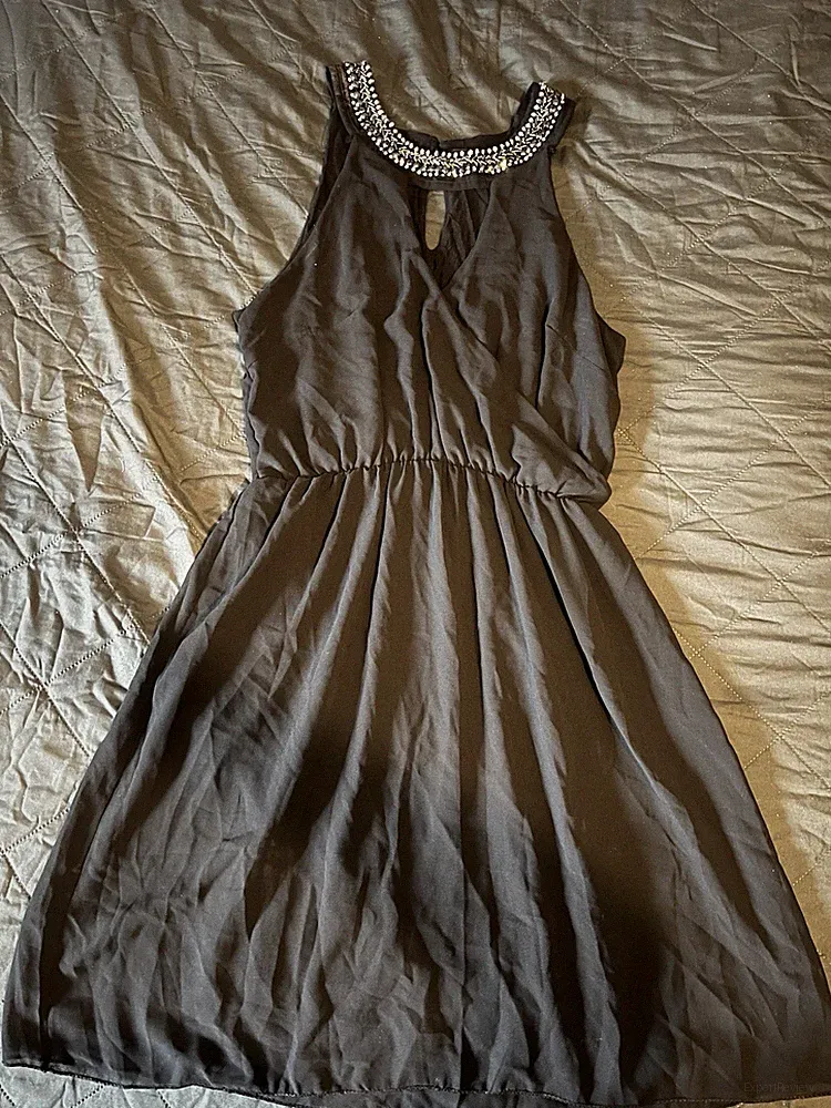 Damen Cocktailkleid Kurzes Schwarzes Kleid Mit Pailletten Glitzer Abend Sommer S