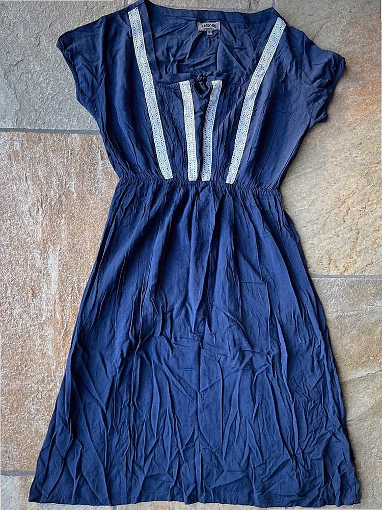 Damen Designer Sommer Kleid Zalando Essentials Größe small blau weiß gestreift