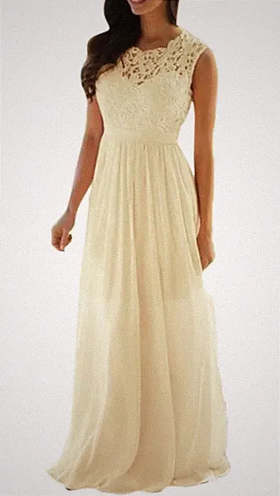 Beige Cocktailkleid