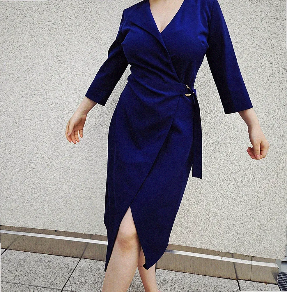 Damen Elegantes Cocktailkleid Marine-Blau, Gr. S