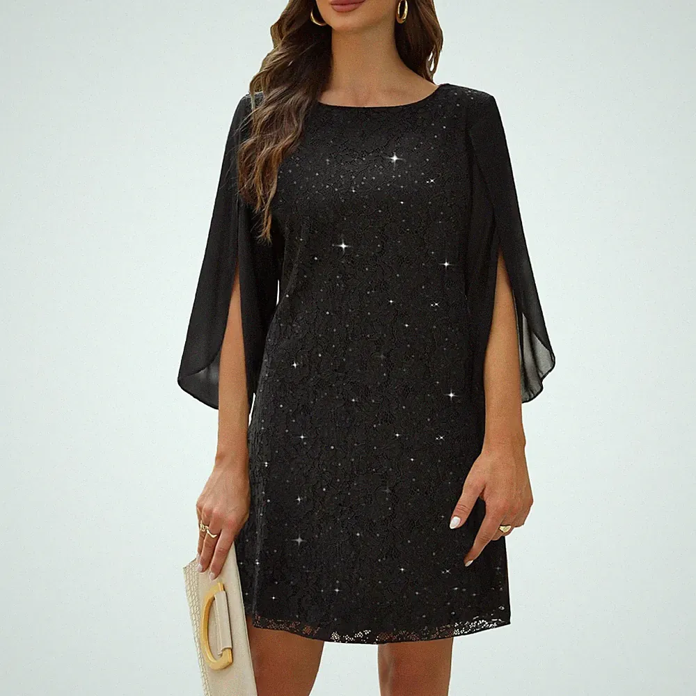 Geteilte Ärmel Cocktailkleid