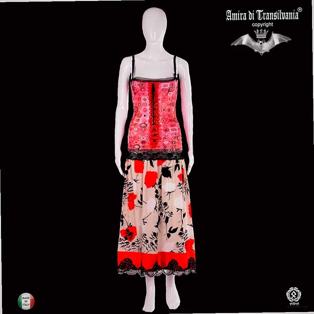 Damen Kleid ärmellos Blumenkleid lang Seide Spitze bestickt Kleidung