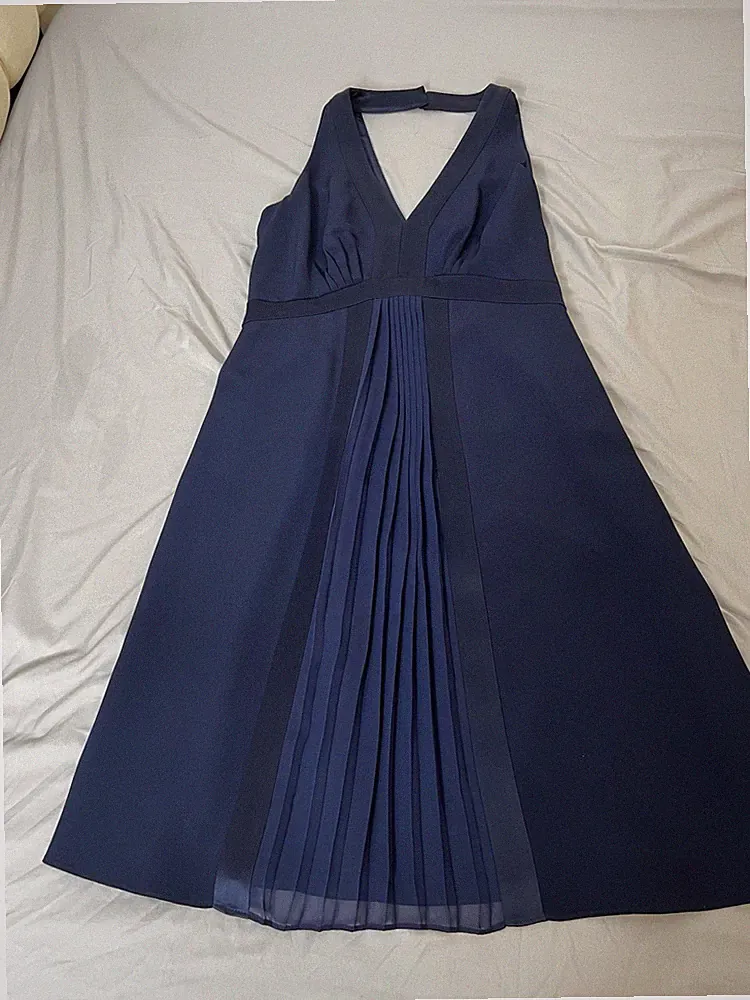 Damen Kleid dunkelblau elegant A-Linie festlich Größe 38