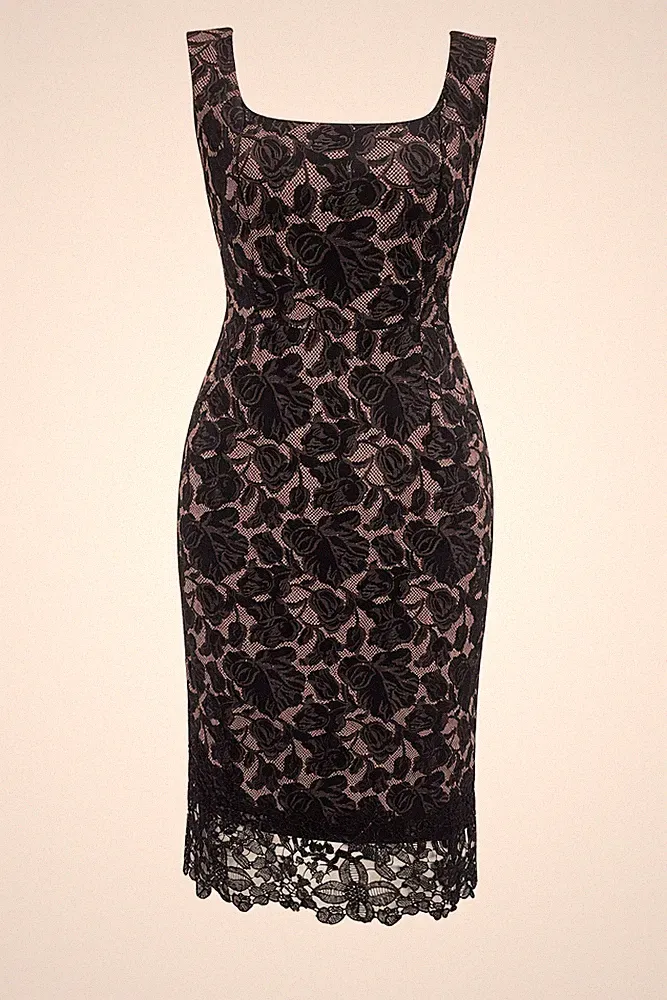 Damen Kleid Elegant Damast Optik Eris