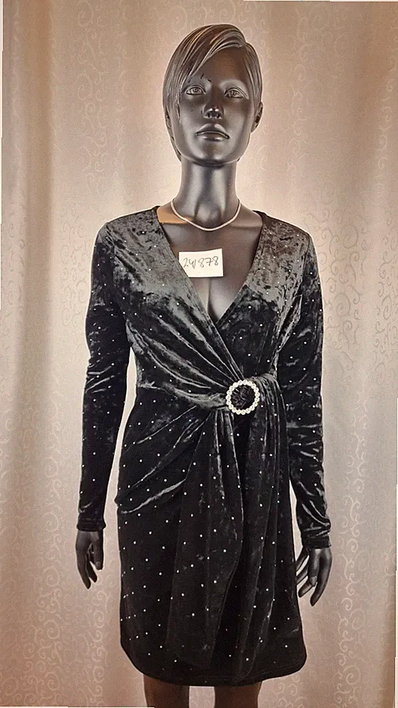 Damen Kleid Größe 36/38 Schwarz Elegant Neu Bodyflirt Zirkonen