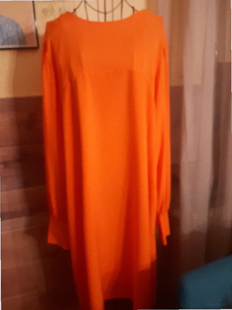 Damen Kleid,Größe 44,langärmlig,Orange,Aniston. Gerade geschnitten