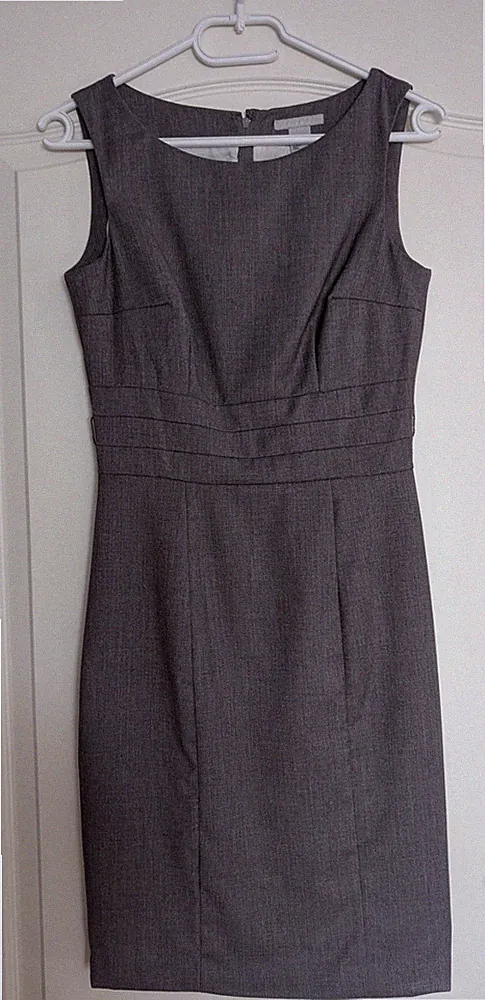 Damen Kleid H&M Gr. 34 grau Business Büro Sommerkleid Köstümkleid Freizeit
