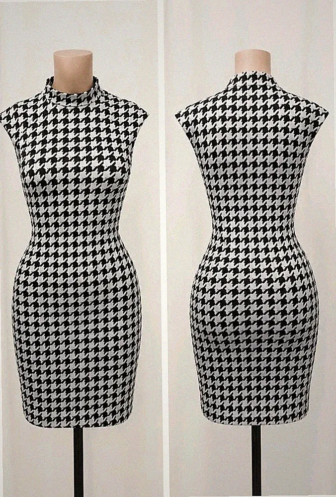 Hahnentritt Etui kleid