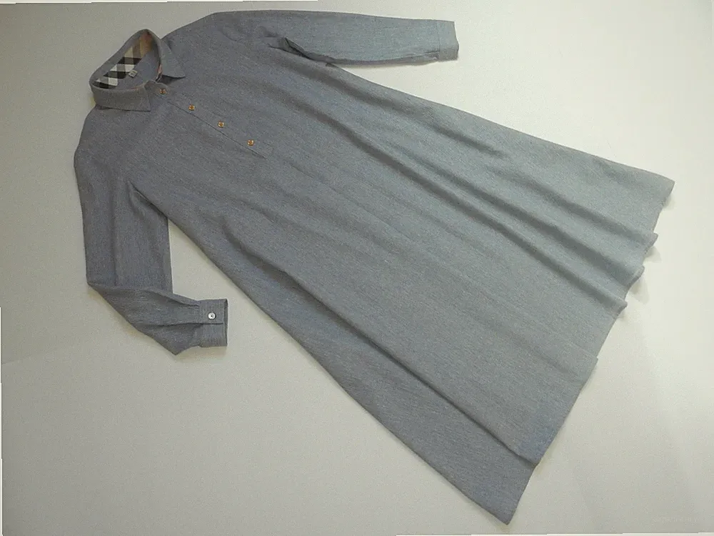 Damen Kleid Hemdblusenkleid A-Linie Midi Länge Langarm Elegant Größe 36 NEU