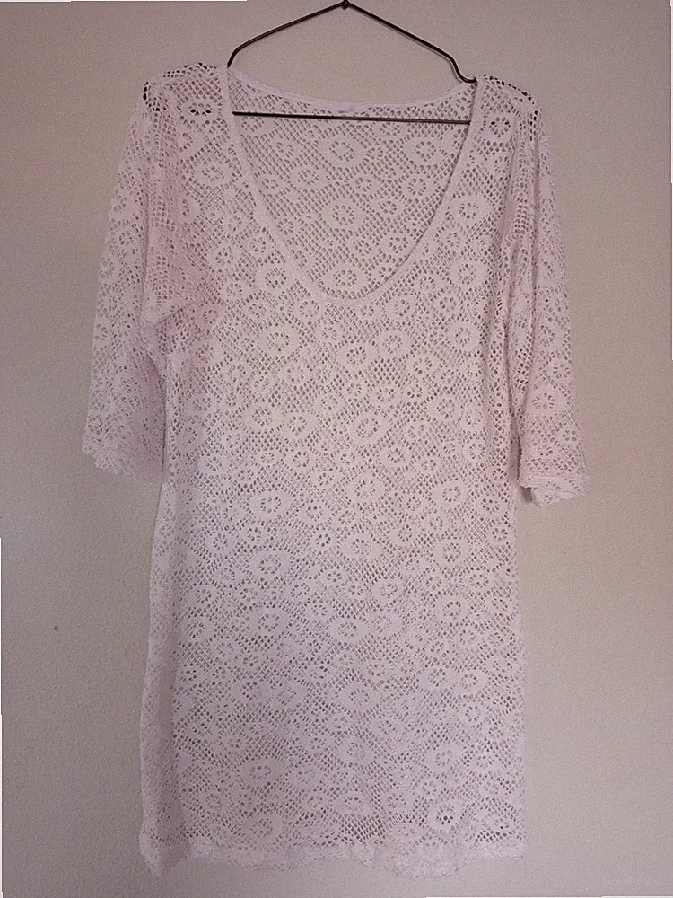 Damen Kleid INFINITY weißes Spitzenkleid 40 /42 , durchsichtig