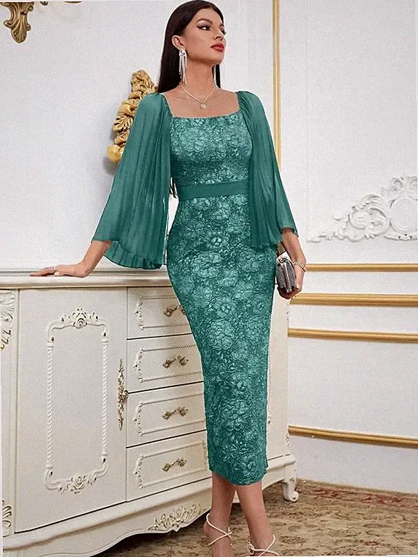 Damen Kleid Kurz Midi Abend oder Tag Elegant Kleid Party Cocktail