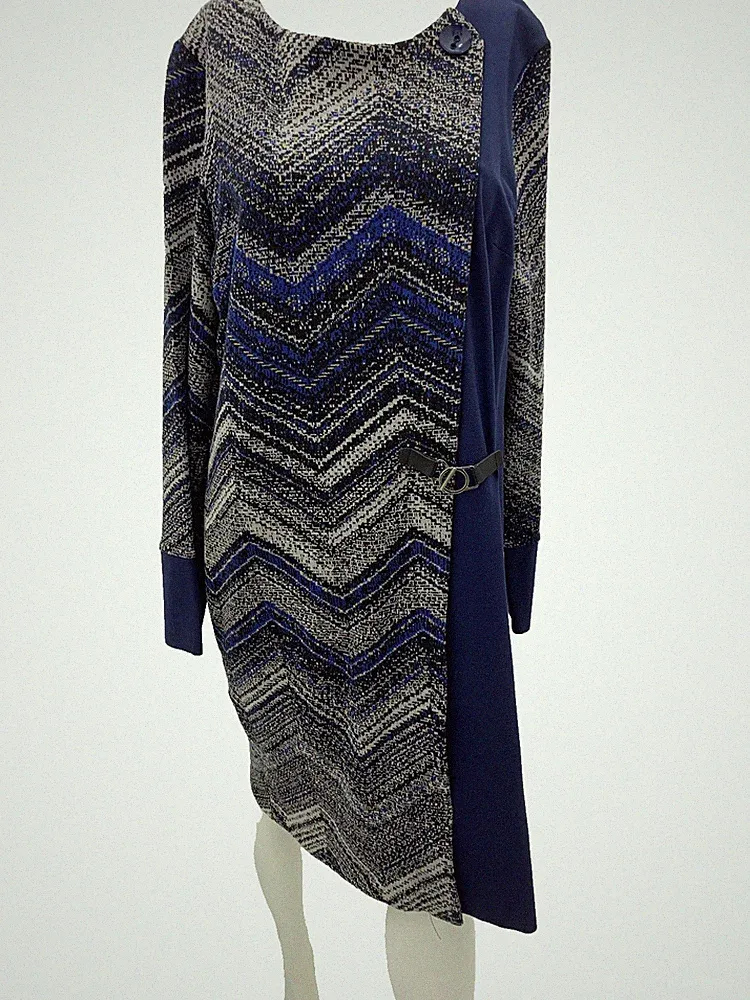 Damen Kleid Mariarosaria B in Milano Strickmuster mit Schnalle
