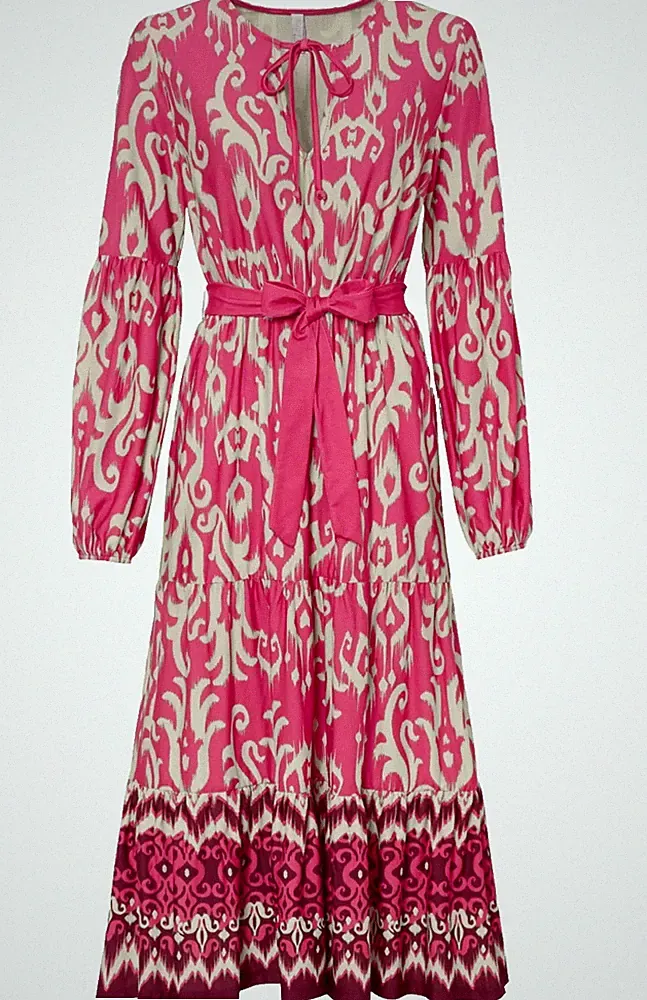 Damen Kleid pink 32 34 36 38 40 42 44 46 weit schwingender Rock neu 962