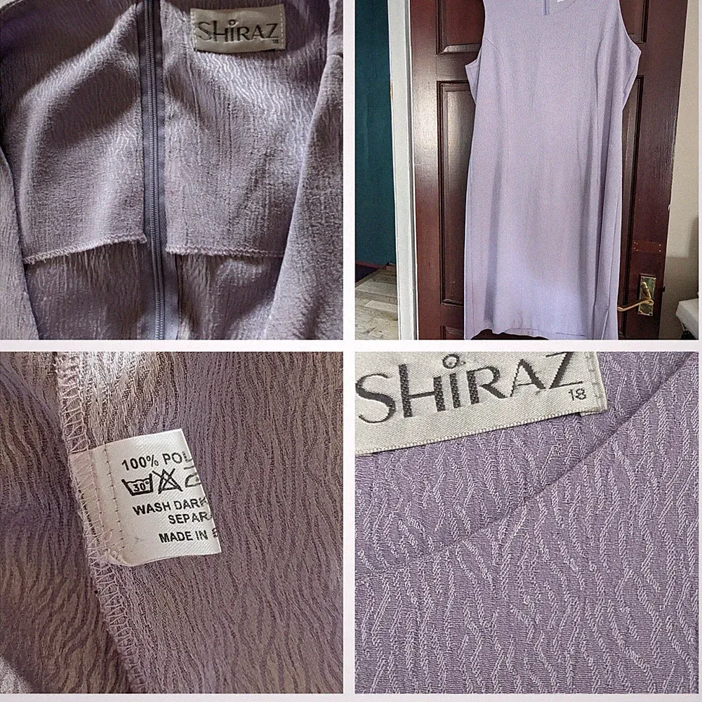 Damen Kleid SHIRAZ Größe 18 Flieder Ärmellos Abend Gast Party 100% Polyester