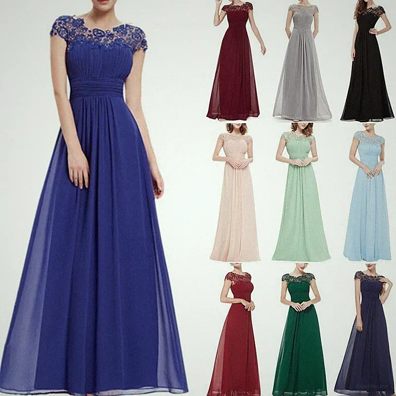 Damen Kleider Brautjungfer Hochzeit Cocktailkleid Langes Abendkleid Partykleid