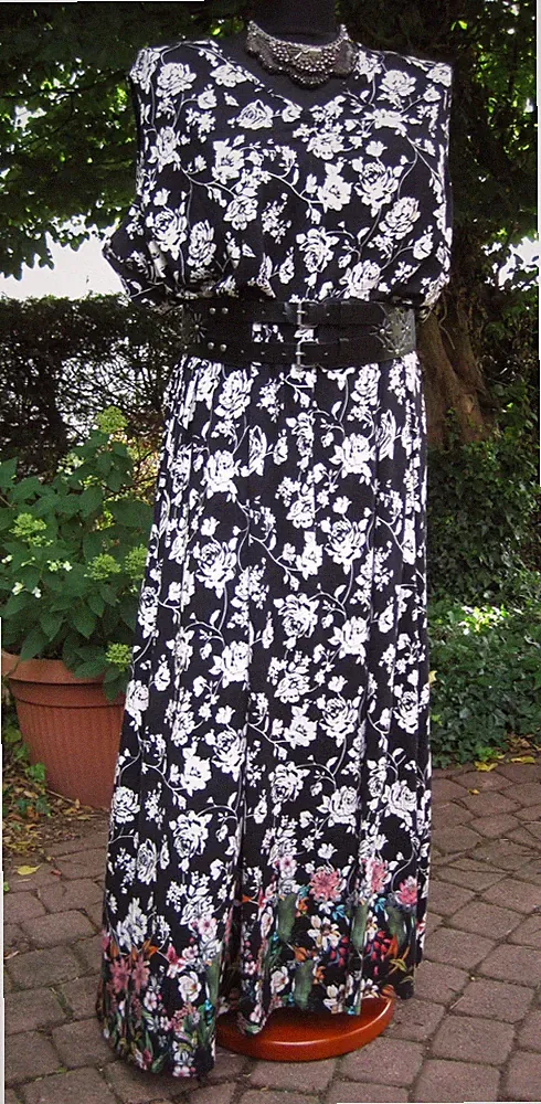 Damen Maxi-Kleid - ohne Ärmel - 50/52 – A-Linie - Jersey-Viskose - weichfallend