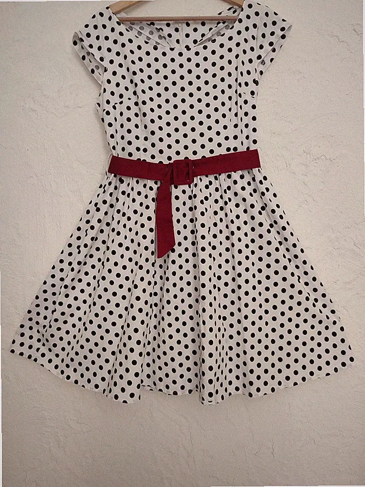 Damen Retro Rockabilly Swing Kleid 🌺 Gr. 44/46-4XL Polkadots 50.-60.Jahre