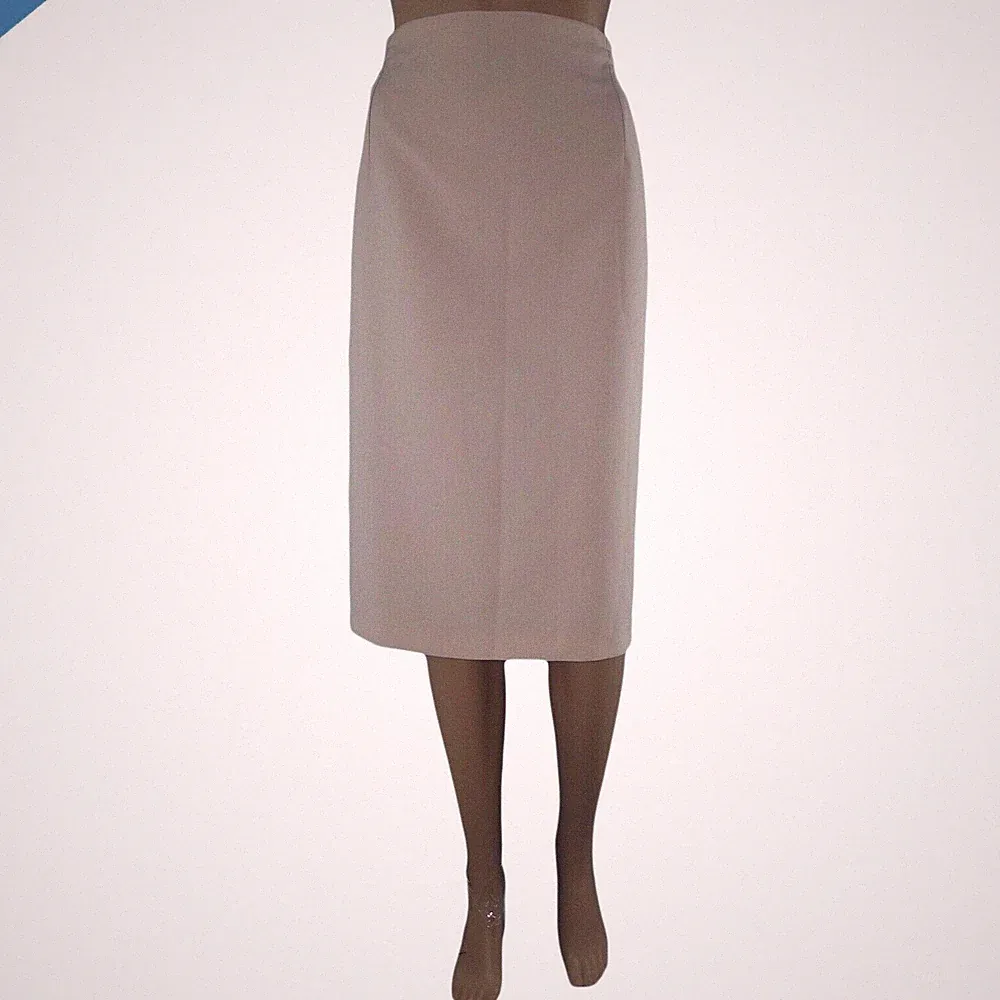 Damen Rock Creme Größe 52 Etuikleid Gerade Knie Made In Italy Elegant