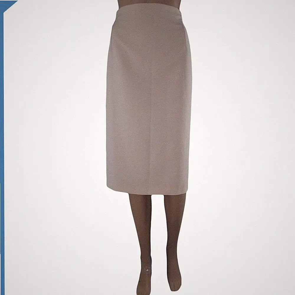 Damen Rock Creme Größe 52 Etuikleid knielang gerade Made In Italy elegant