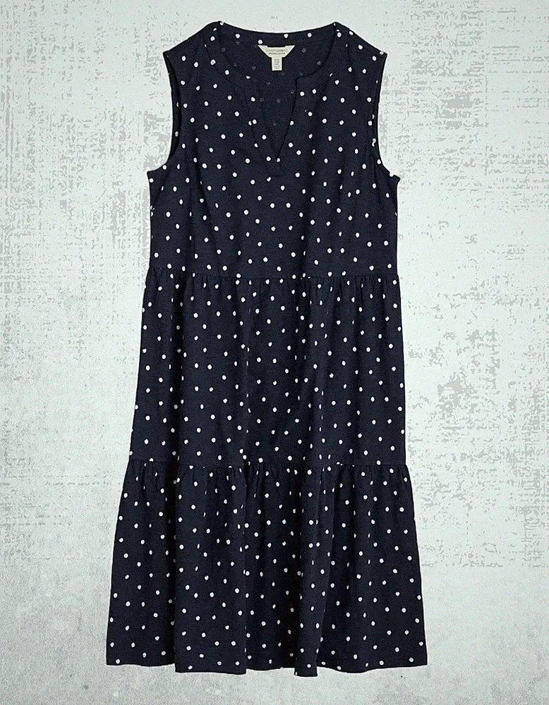 Damen Seasalt ärmelloses Jersey Diva Kleid Stehkragen kleine Tupfen