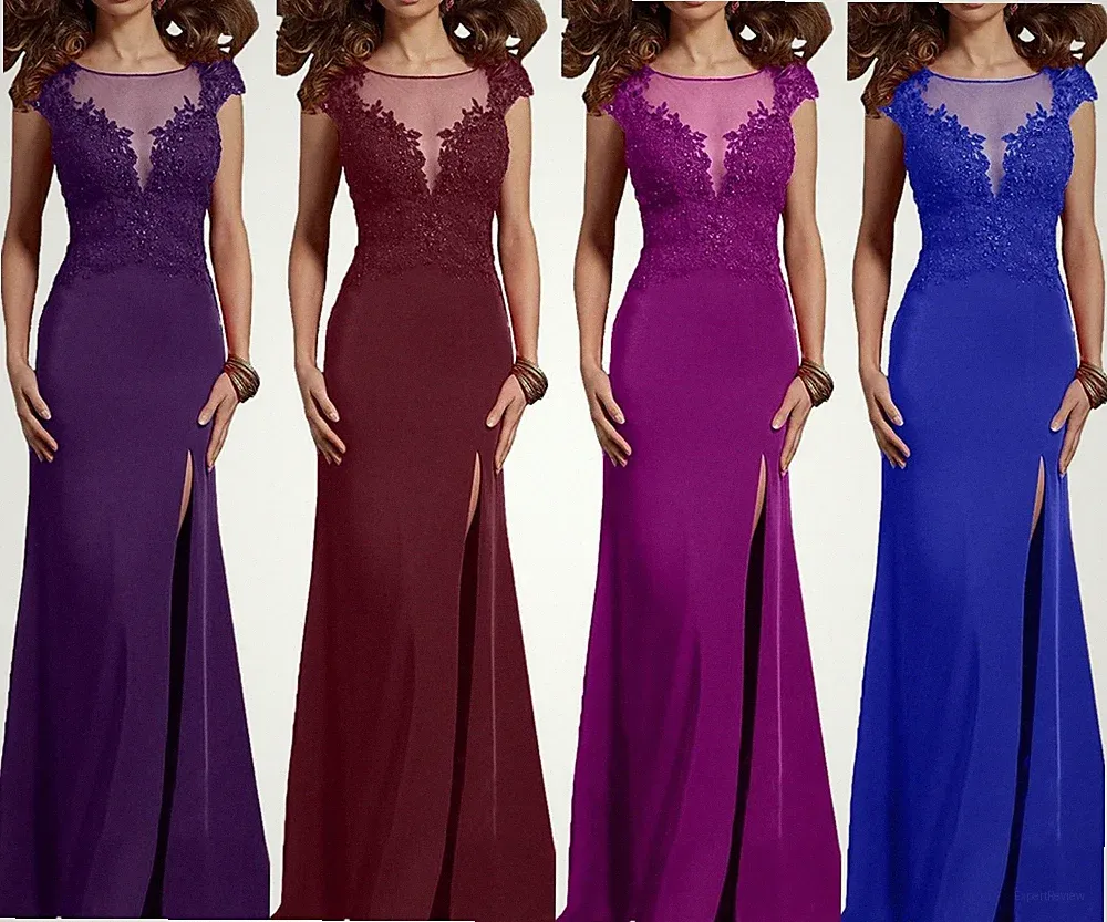 Damen Sexy Spitze Abendkleider Brautmutterkleider Partykleider Lang Etuikleider