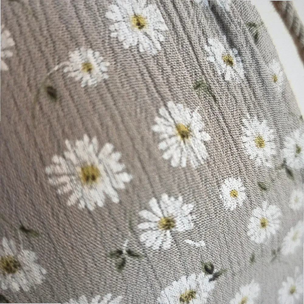 Damen Viskose Kleid Grau 💙 Blumen Weiß & Braun Elegant T791H Größe S,36,38