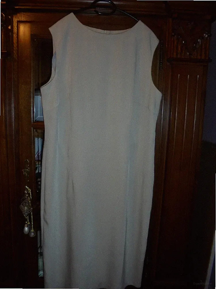 Damenkleid cremefarben 48 C&A Etuikleid ärmellos Polyester