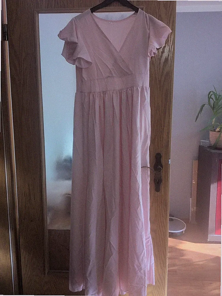 Damenkleid, Sommerkleid, Rosa, Gr. M, V Ausschnitt. Luftig
